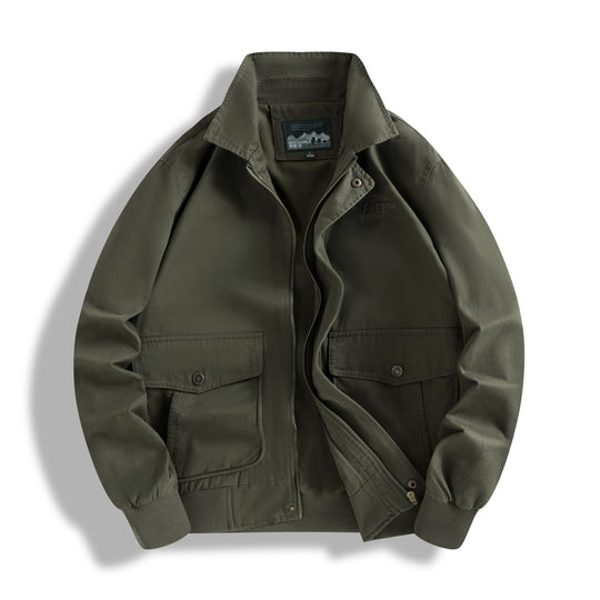 Herren Klassische Field-Bomberjacke mit Zwei-Wege-Reißverschluss und Klappentaschen Shop Nory