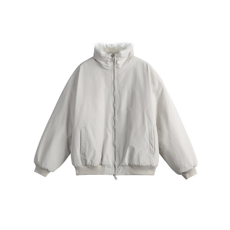 Damen Kurze Boxy-Steppjacke mit hohem Schalkragen, Teddykragen und elastischen Rippbündchen Shop Nory