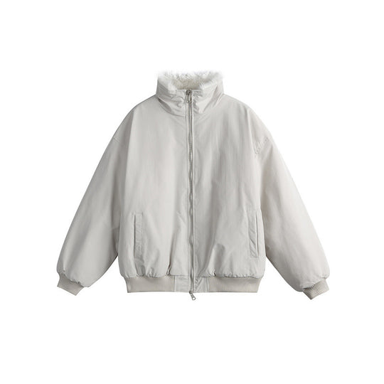 Damen Kurze Boxy-Steppjacke mit hohem Schalkragen, Teddykragen und elastischen Rippbündchen Shop Nory