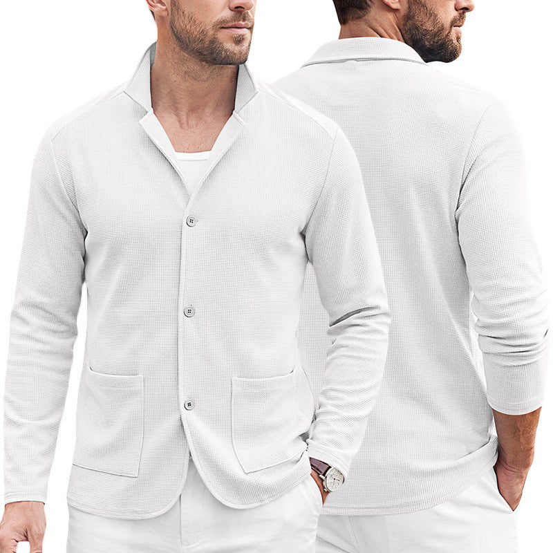 Herren Strickblazer-Cardigan mit Strukturstrick und aufgesetzten Taschen Shop Nory