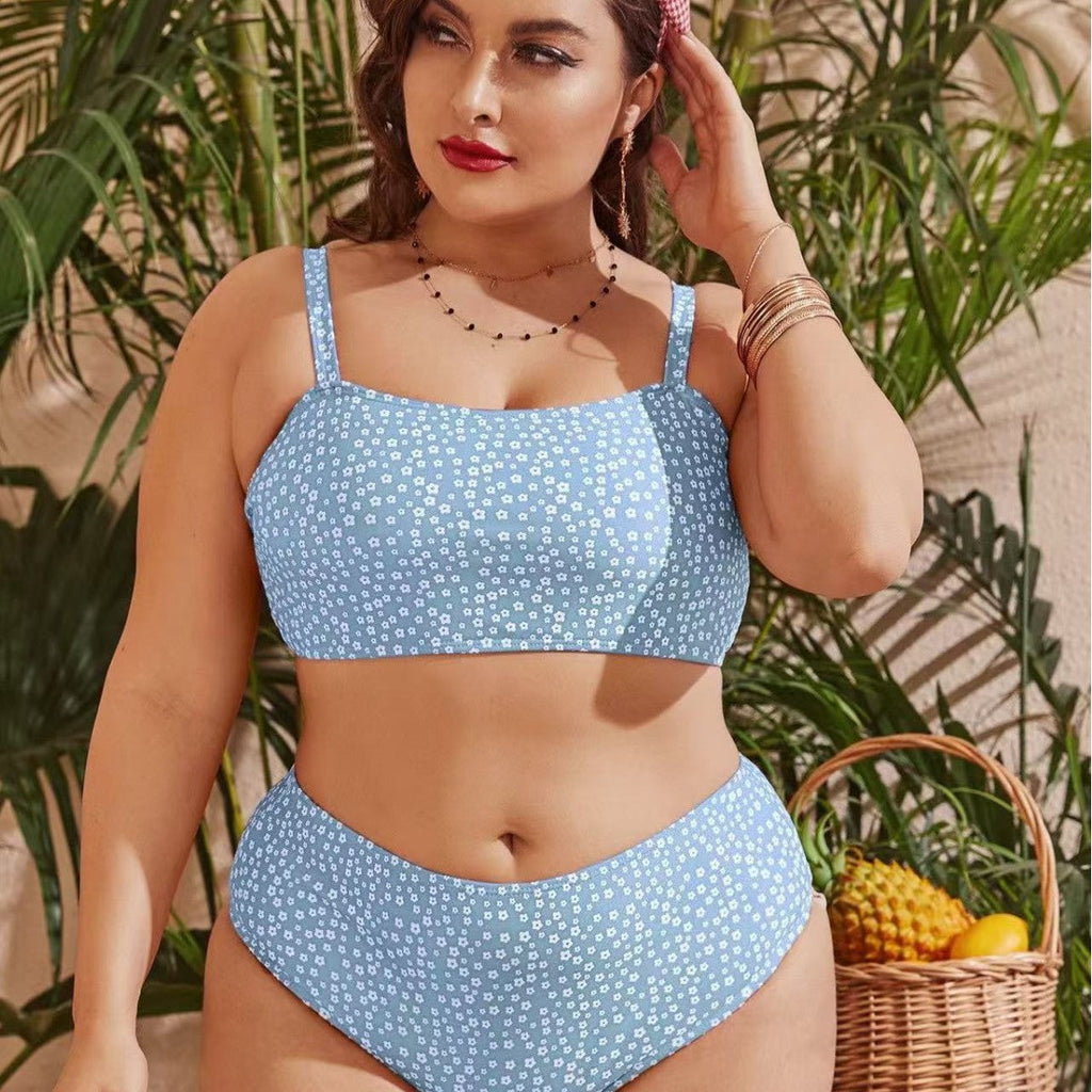 Damen Hochgeschnittener Bikini mit verspieltem Punktedesign