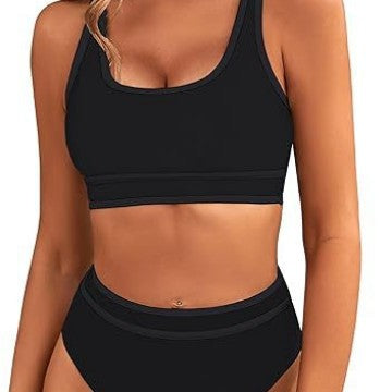 Damen Sportlicher Hochgeschnittener Bikini Shopnory