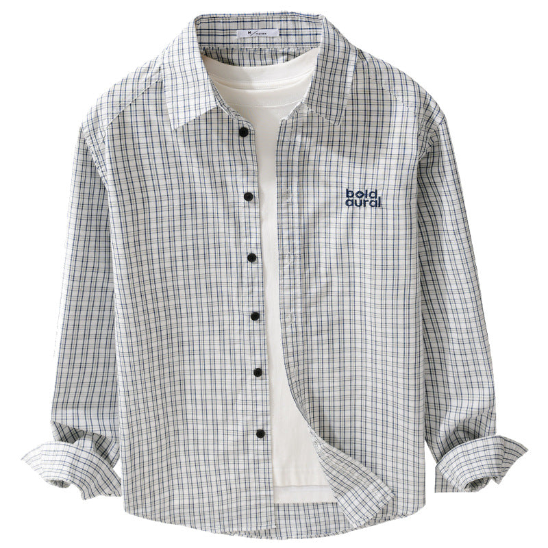 Herren Baumwoll-Overshirt mit feinem Gitterkaro und Kentkragen Shop Nory