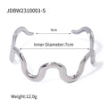 Damen Eleganter Wellenarmreif aus Edelstahl Shop Nory