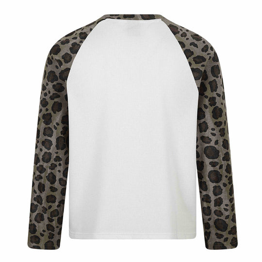 Damen Langarm-Thermo-Shirt mit Raglanärmeln und Leopard-Einsätzen Shop Nory