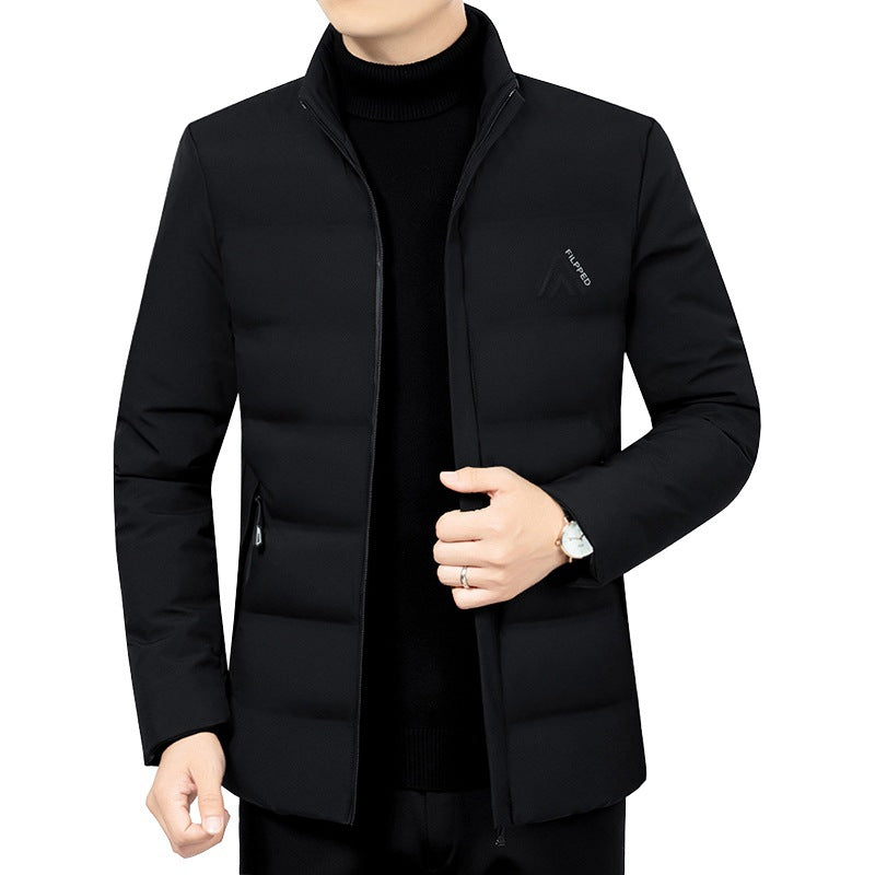 Herren Leicht wattierte City-Steppjacke mit Stehkragen und Reißverschlusstaschen Shop Nory
