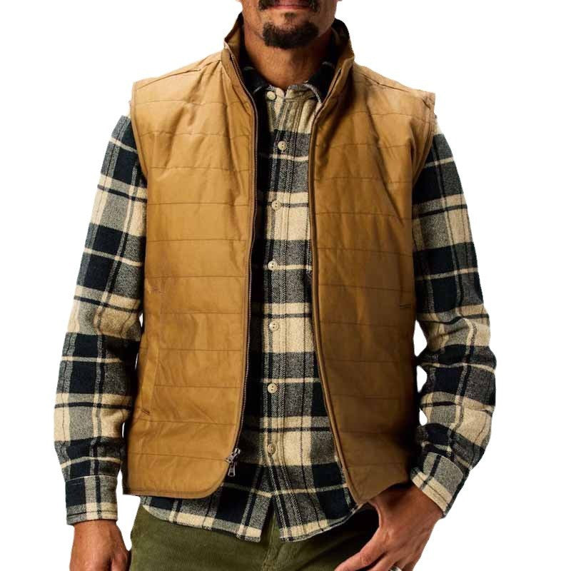 Herren Gepolsterte Steppweste mit Stehkragen und Zwei-Wege-Reißverschluss Shop Nory