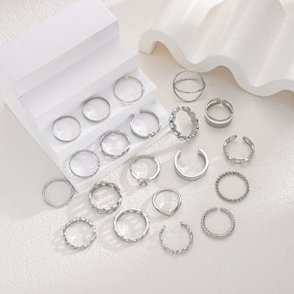 Damen Ring-Set mit variierenden Designs und elegantem Finish Shop Nory