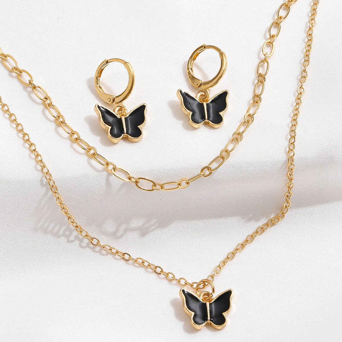 Damen Schmuckset mit eleganten Schmetterlingsanhängern Shop Nory