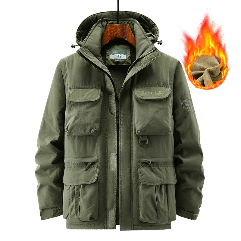 Herren Thermischer Kapuzen-Parka im Utility-Design mit Teddyfutter und Mehrfachtaschen Shop Nory