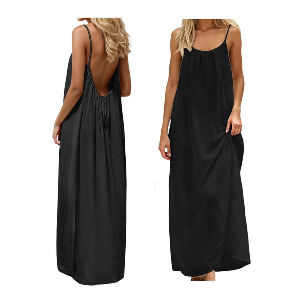 Damen Maxikleid mit tiefem Rücken