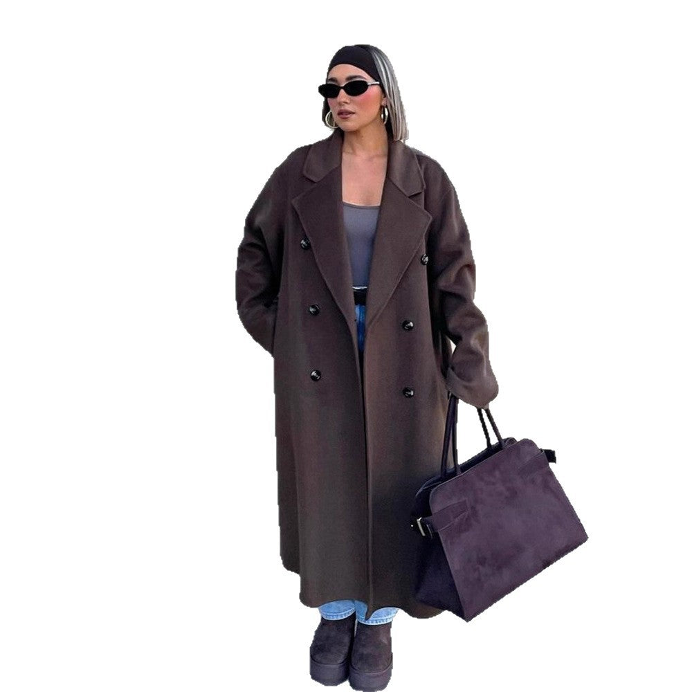 Damen Oversize Wollmix-Mantel mit verlängertem Cocoon-Schnitt und Doppelreihe Shop Nory