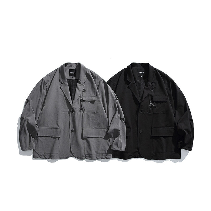 Herren Oversized Utility-Sakko mit multifunktionalen Taschen Shop Nory