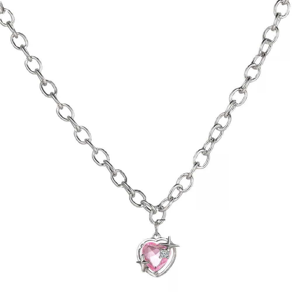Damen Kette mit herzförmigem Anhänger und robustem Gliederdesign Shop Nory