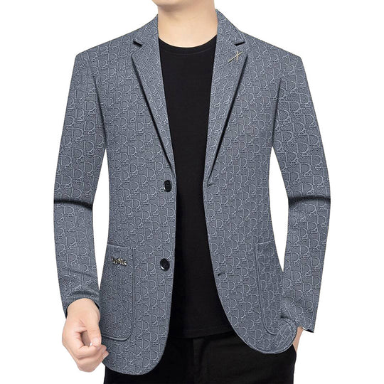 Herren Modernes Einreihiges City-Blazer mit aufgesetzten Taschen und leichter Halbfütterung Shop Nory