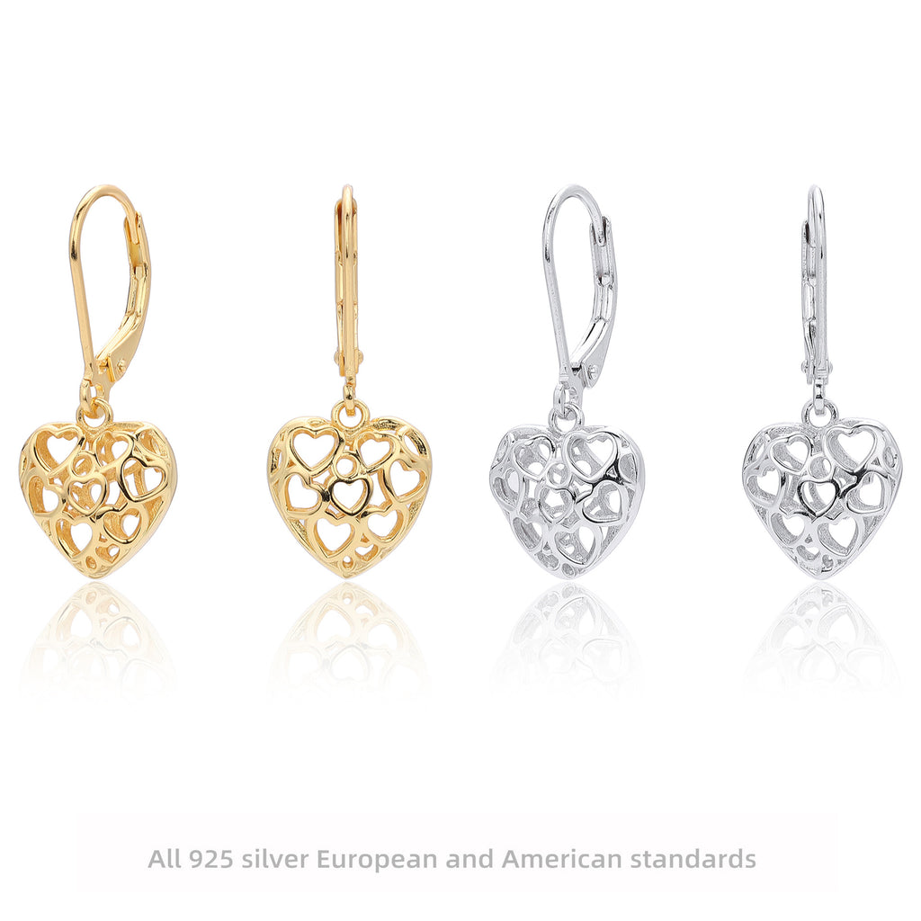 Damen Ohrhänger mit verspieltem Herzdesign aus 925 Sterling Silber Shop Nory