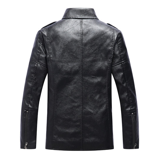 Herren Slim Fit Kunstleder-Motoblouson im Biker-Look mit gesteppten Armpaneelen und Reverskragen Shop Nory