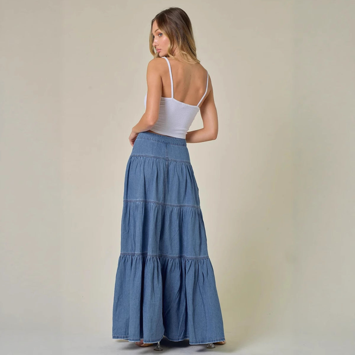 Damen luftiges Jeanskleid