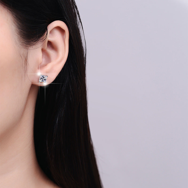 Damen Ohrstecker mit quadratischem Kristall und elegantem Goldrahmen Shop Nory
