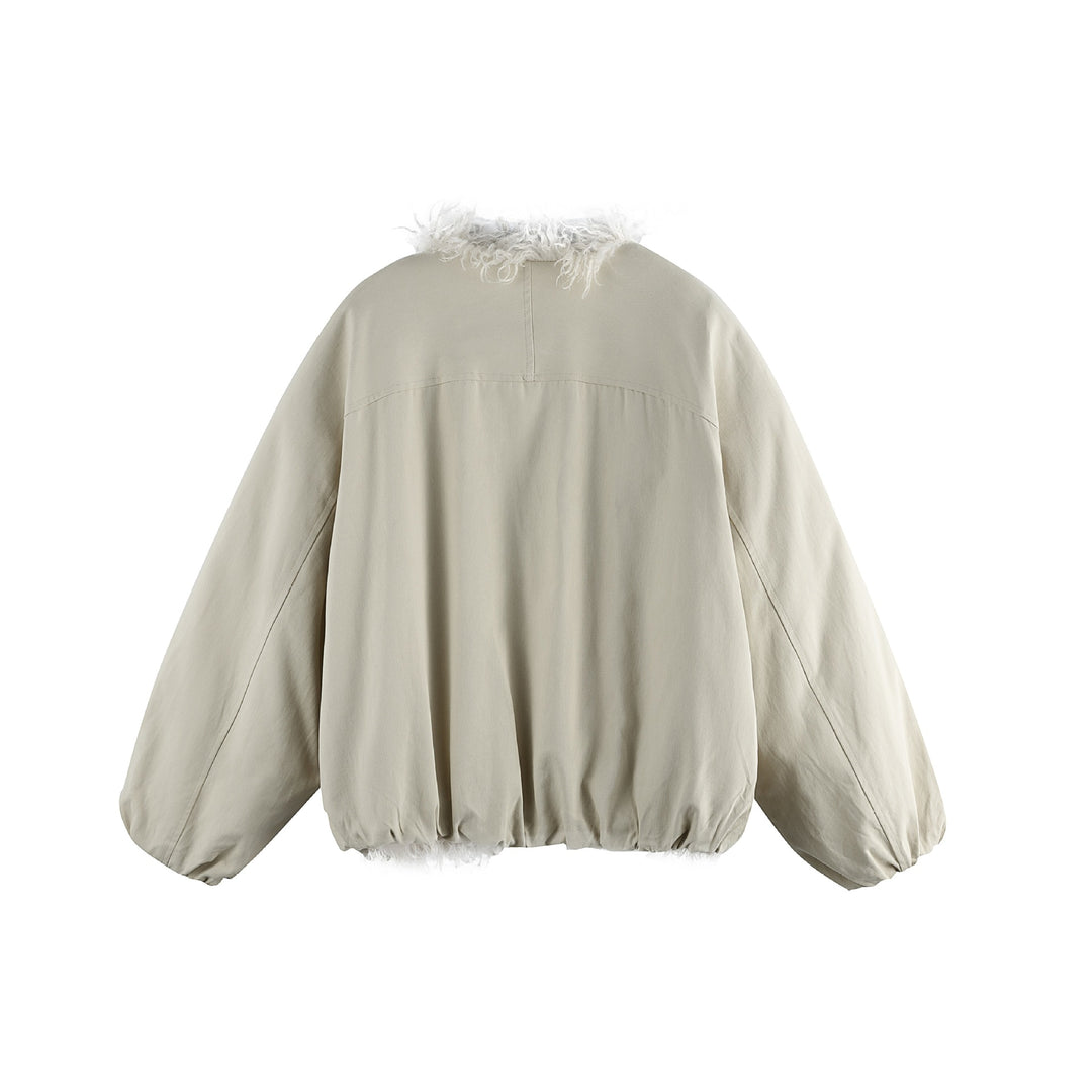 Damen Kurzblouson im Oversize‑Cut mit voluminösem Teddyfutter und elastischem Saum Shop Nory