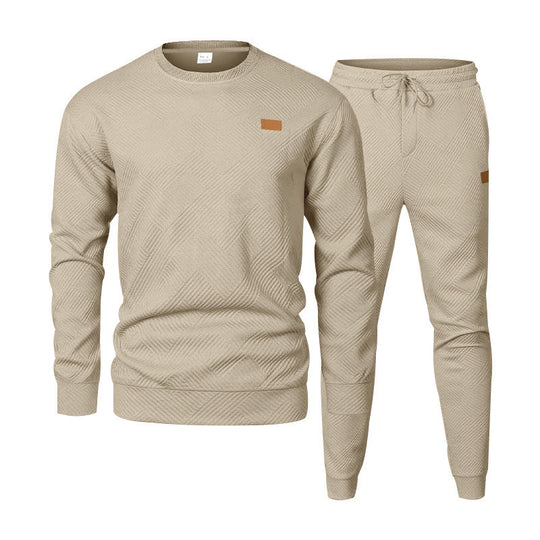 Herren nan strukturiertes Baumwoll-Jogginganzug-Set mit regulärer Passform, elastischem Bund und Kordel Shop Nory