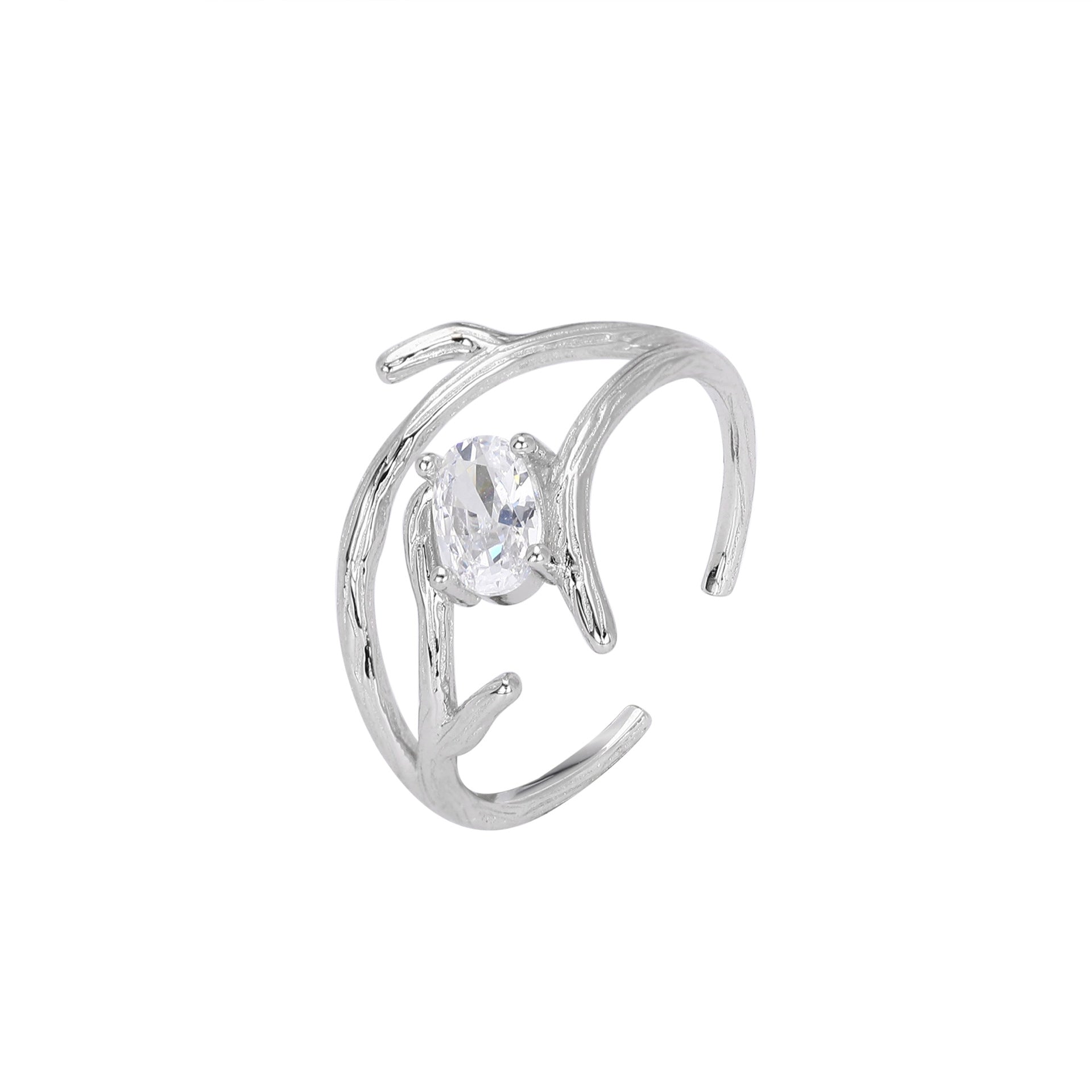 Damen Ring mit elegantem, geschwungenem Design und funkelndem Zirkon Shop Nory