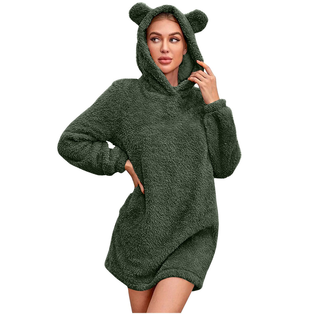Damen Kuscheliger Hoodie mit Bärenohren