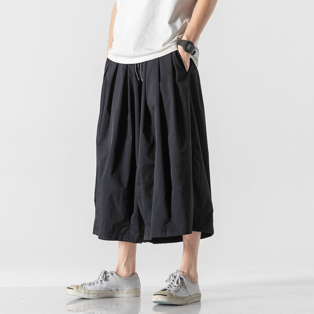 Herren Weit geschnittene Culotte-Loungehose mit tiefem Schritt und elastischem Tunnelzug Shop Nory