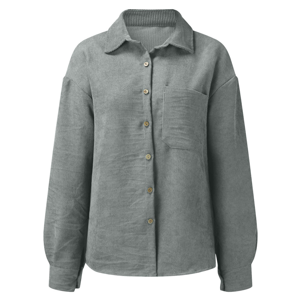 Damen Übergroße Kordbluse