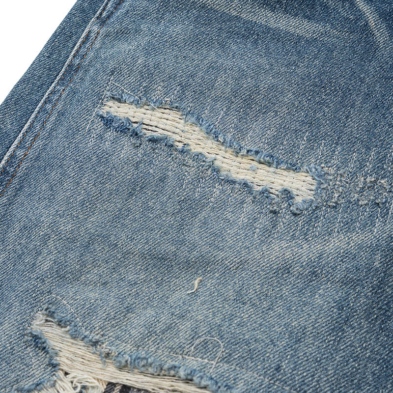Damen Hochtaillierte Denimhose im weiten, verkürzten Schnitt mit Used‑Effekt und aufgesetzten Fronttaschen Shop Nory
