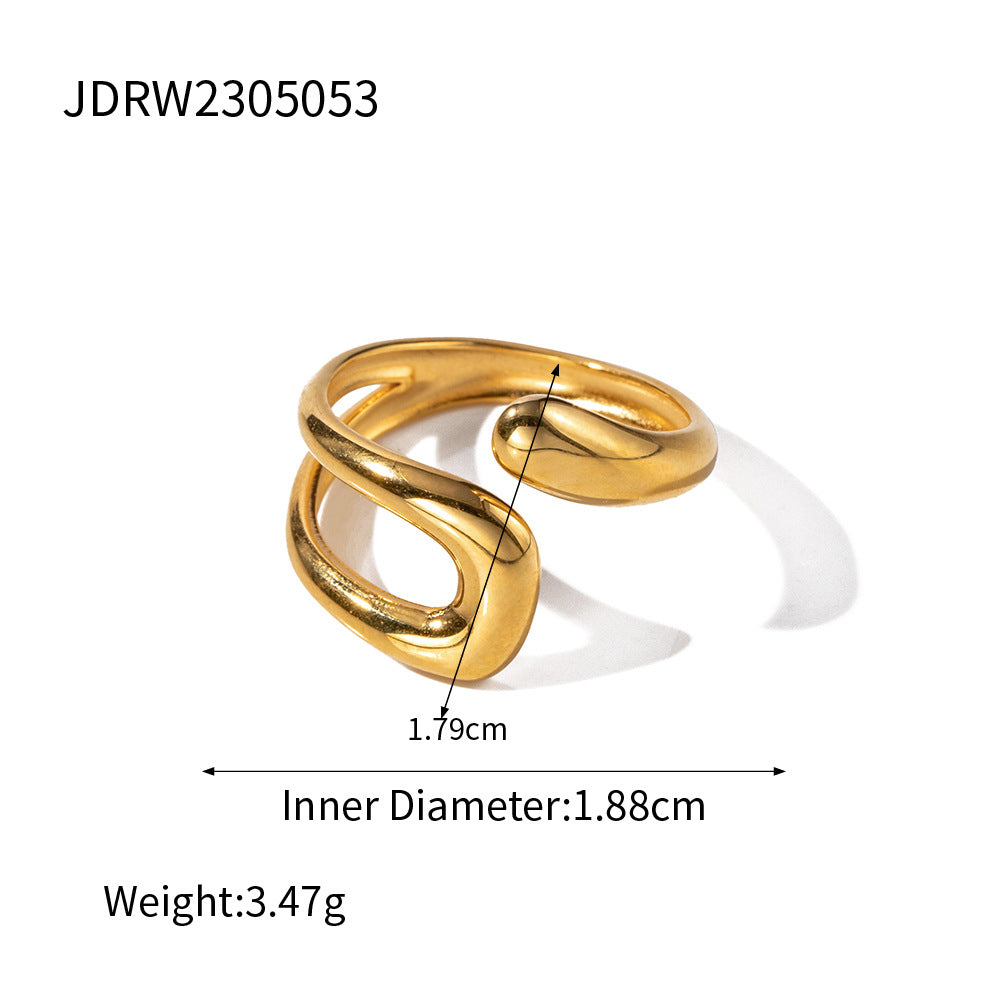 Damen Offener Ring mit verspieltem, geschwungenem Design Shop Nory