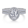 Damen Eleganter und funkelnder Verlobungsring mit ovalem Diamanten Shop Nory