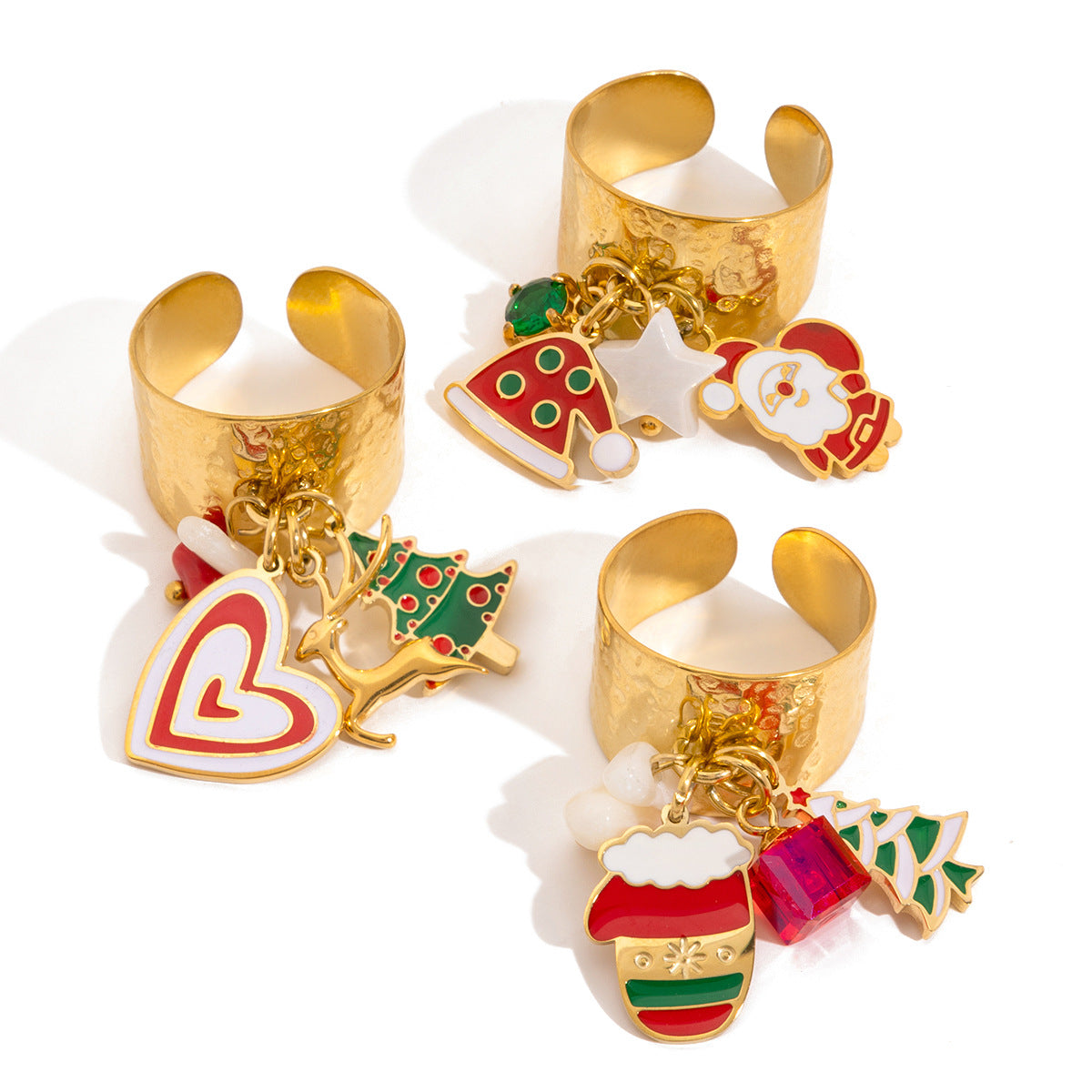 Damen Offene Armreif mit festlichem Charms aus hypoallergenem Edelstahl Shop Nory