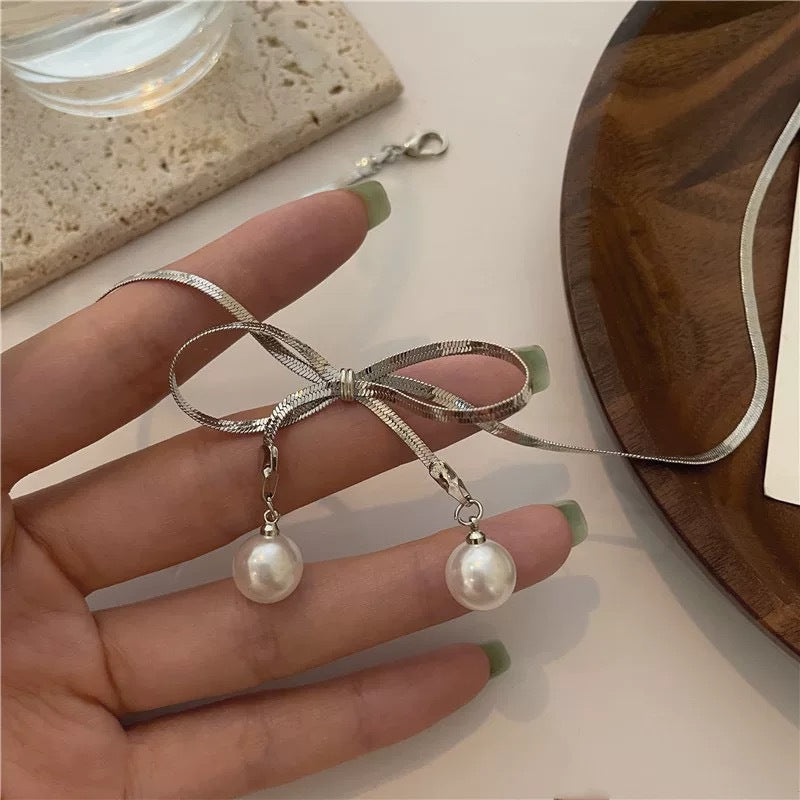 Damen modische Halskette mit schimmernden Perlenanhängern Shop Nory