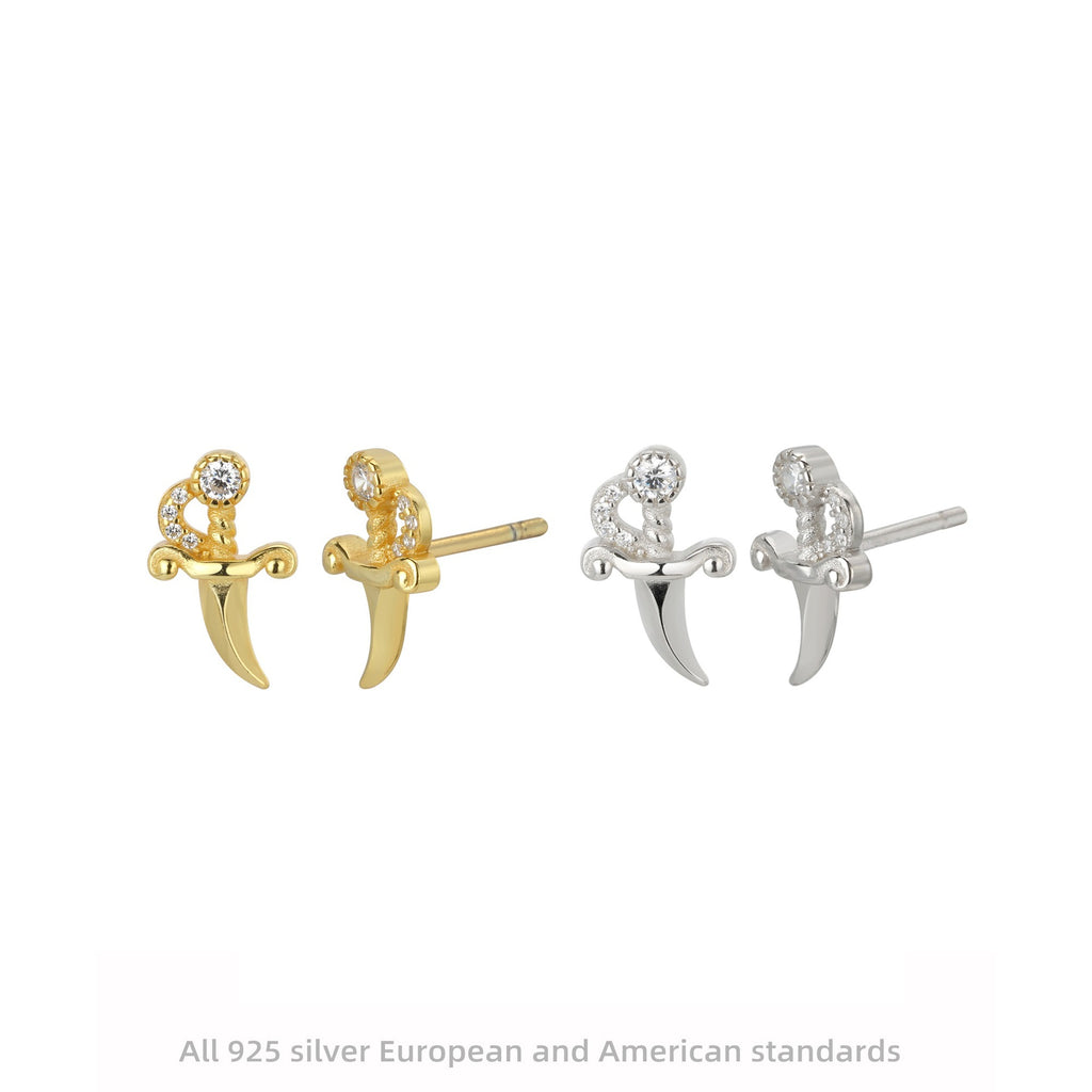 Damen Ohrstecker im eleganten Dolchdesign mit funkelnden Zirkonia Shop Nory