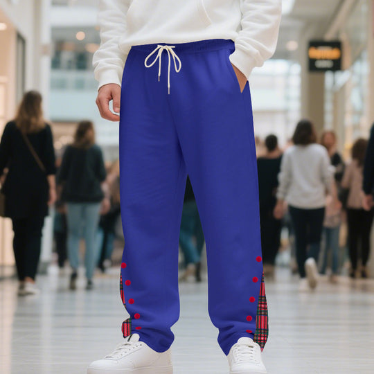 Herren Relaxed-Fit Jogginghose mit Karo-Seitenpasse, Druckknopfleiste & Kordelzug Shop Nory