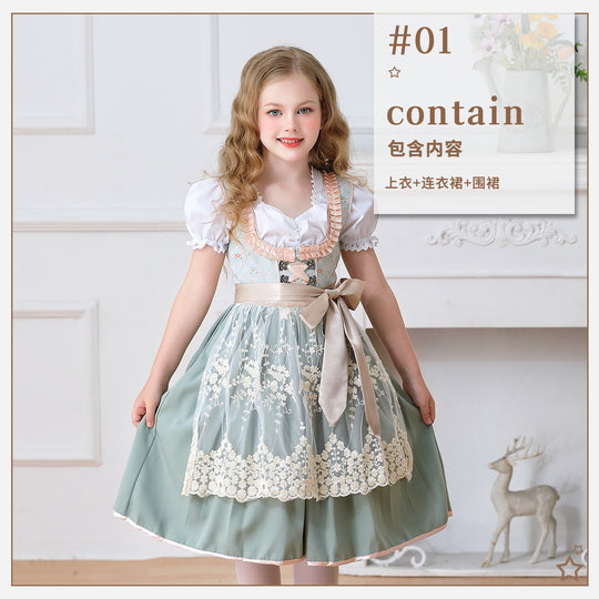 Damen nan elegantes Mädchen Trachtenkleid mit Rüschenkorsett und Spitzenstickerie Shop Nory