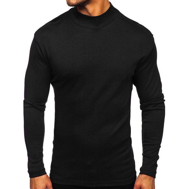 Herren Langarmshirt mit Stehkragen aus hochwertigem Material