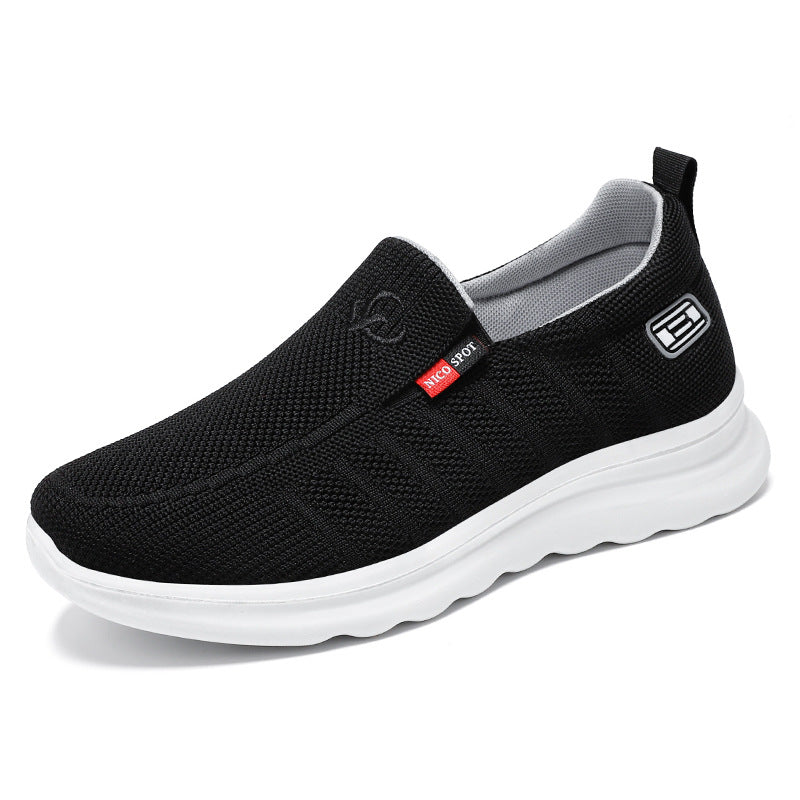 Herren nan atmungsaktiver Slip-On Strick-Freizeitschuh mit elastischem Einstieg, gepolsterter Komfortsohle und rutschfester Wellenlaufsohle Shop Nory