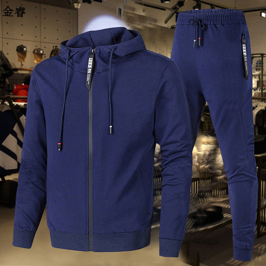 Herren nan zweiteiliges Trainingsset mit durchgehendem Reißverschluss Hoodie, Kordelzug und schmal zulaufender Jogginghose Shop Nory