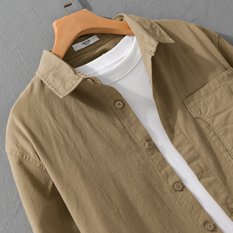 Herren Casual-Hemdjacke aus leichtem Baumwoll-Twill mit aufgesetzter Brusttasche und entspannter Passform Shop Nory
