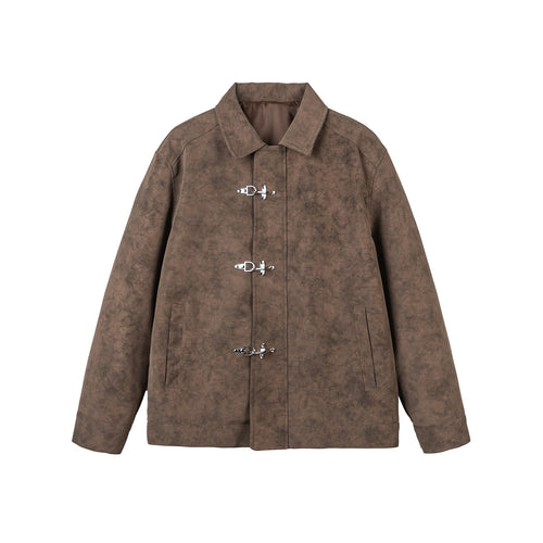Unisex Kurz geschnittene Velours‑Optik Jacke mit dekorativen Metallverschlüssen Shop Nory