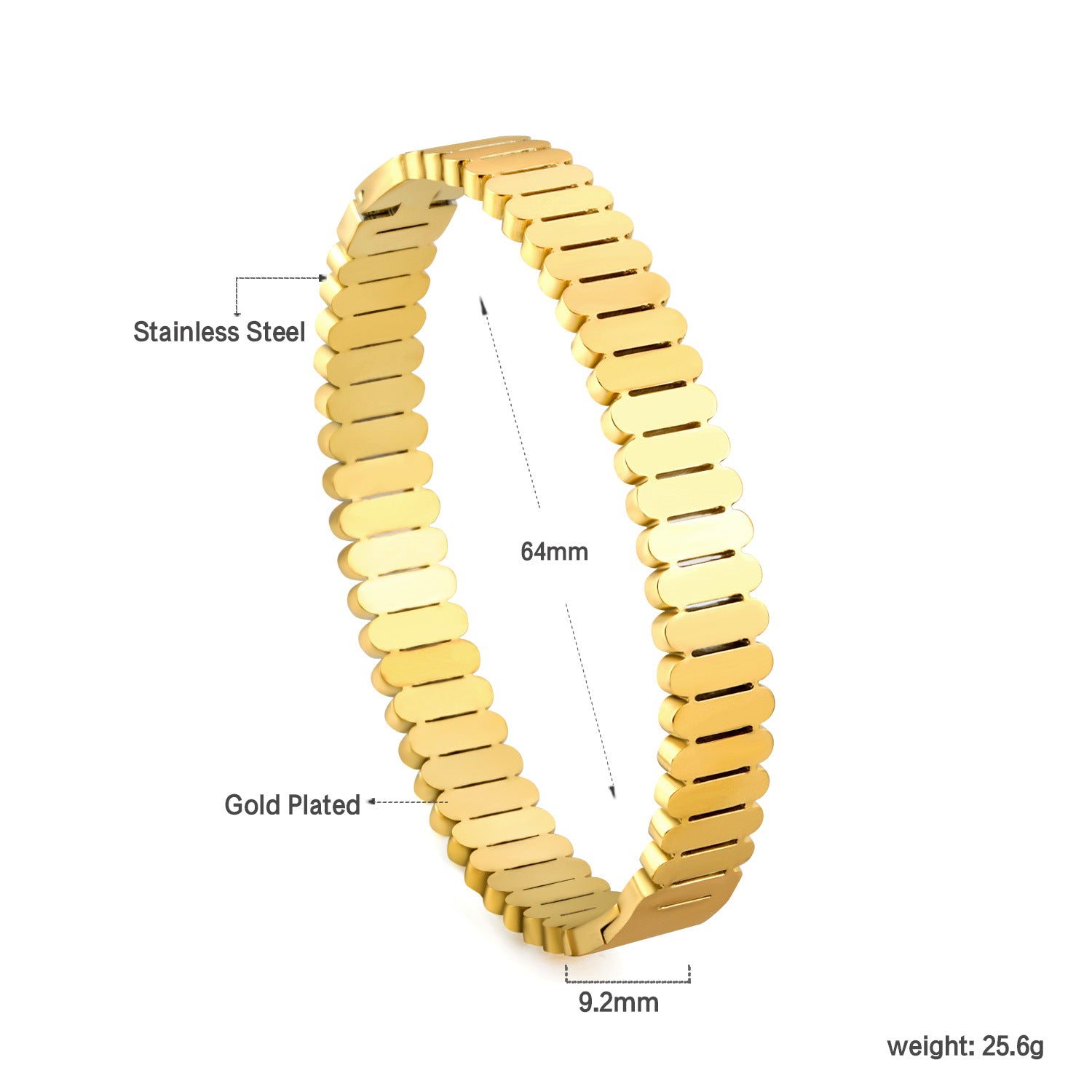 Damen offener Armreif mit floralen Mustern aus hochwertigem Edelstahl und goldplattierter Oberfläche Shop Nory