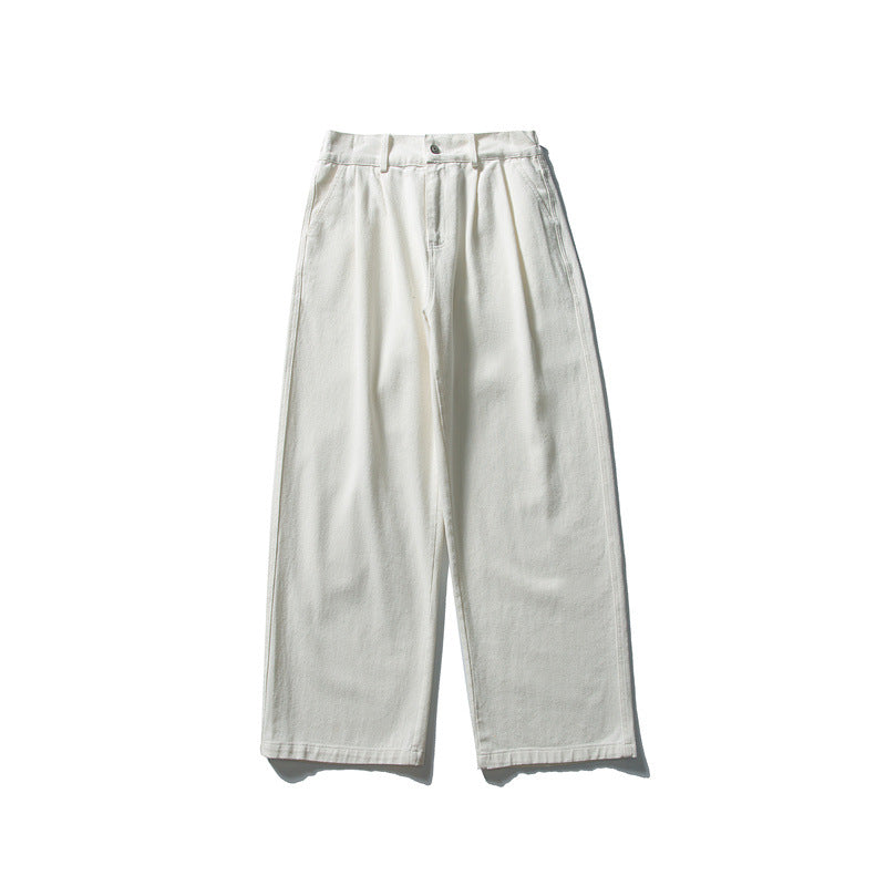 Damen Hochtaillierte weite Bundfalten-Hose aus Baumwollmischung mit geradem Bein Shop Nory
