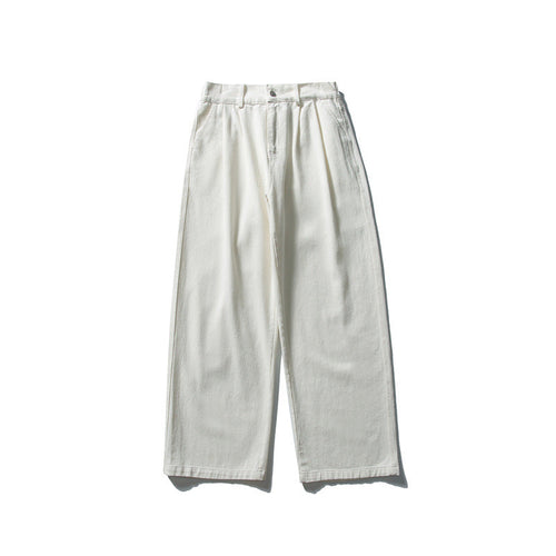 Damen Hochtaillierte weite Bundfalten-Hose aus Baumwollmischung mit geradem Bein Shop Nory