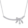 Damen Halskette mit elegantem Schleifenmotiv und funkelnden Zirkonia Shop Nory