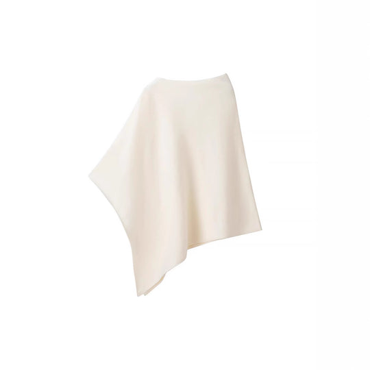 Damen Feiner Strickponcho mit asymmetrischem Saum und U‑Boot‑Ausschnitt Shop Nory