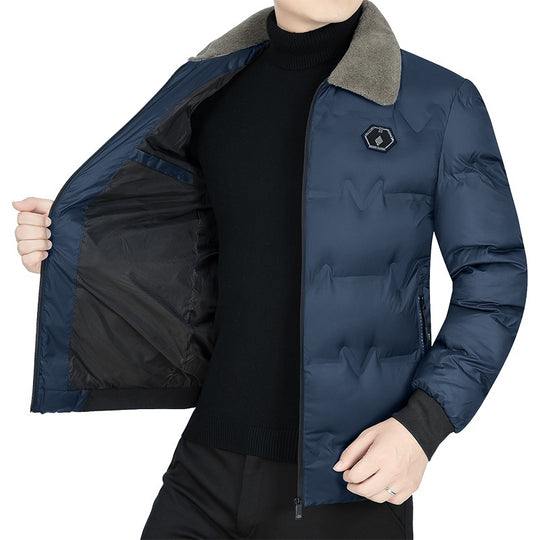 Herren Gesteppte Winterjacke mit Kunstfellkragen und Thermofüllung Shop Nory