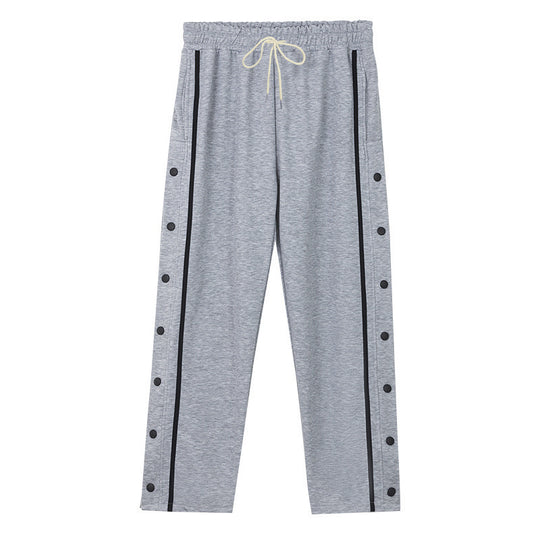 Herren Sportliche Snap-Trackhose mit seitlichen Druckknopfleisten und Tunnelzug Shop Nory