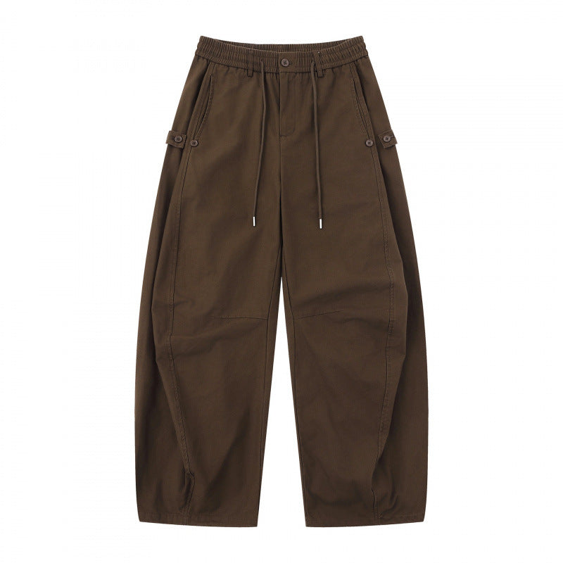 Damen Weite Culotte-Cargo-Hose mit elastischem Bund, Tunnelzug und aufgesetzten Taschen Shop Nory